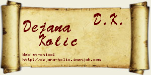 Dejana Kolić vizit kartica